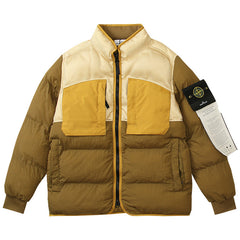 STONE ISLAND Multi-element patchwork down jacket