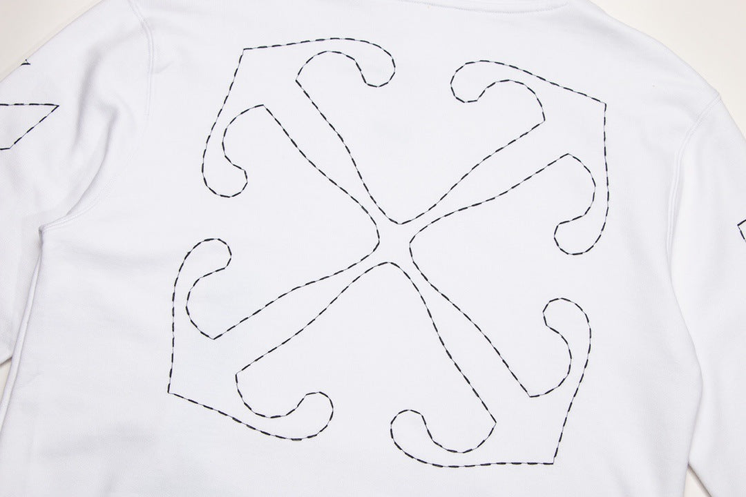 OFF WHITE Sickle sketch technique embroidery arrow Hoodies