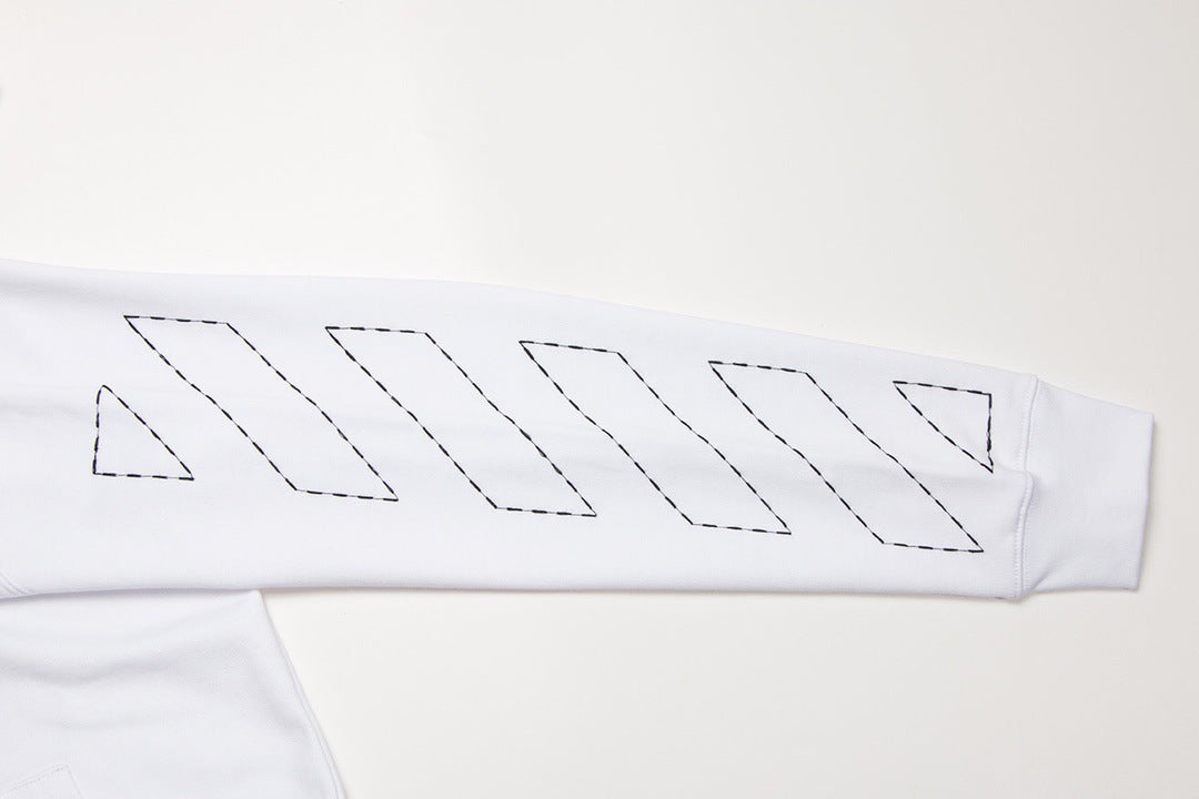 OFF WHITE Sickle sketch technique embroidery arrow Hoodies