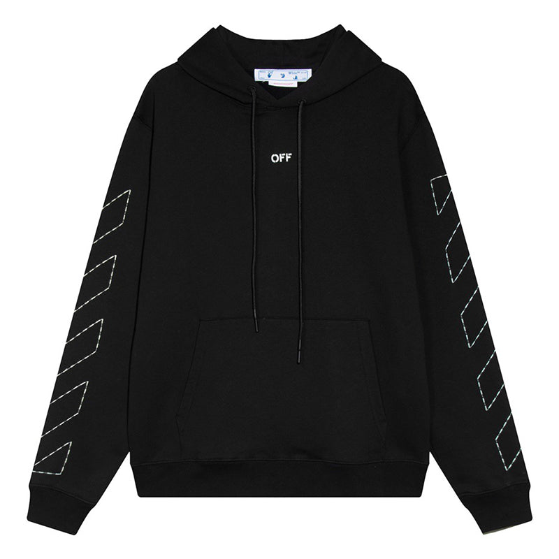 OFF WHITE Sickle sketch technique embroidery arrow Hoodies