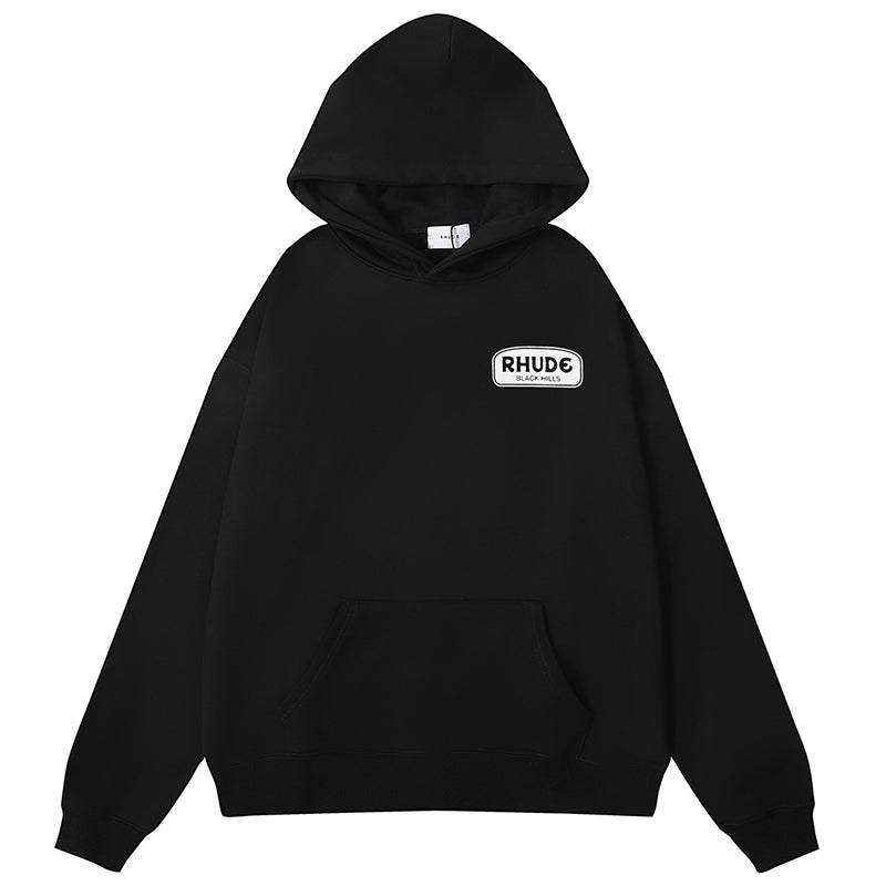 RHUDE Cartoon letter pattern printing Hoodie