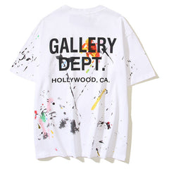 GALLERY DEPT. Paint-Splattered Logo-Print Cotton-Jersey T-Shirt