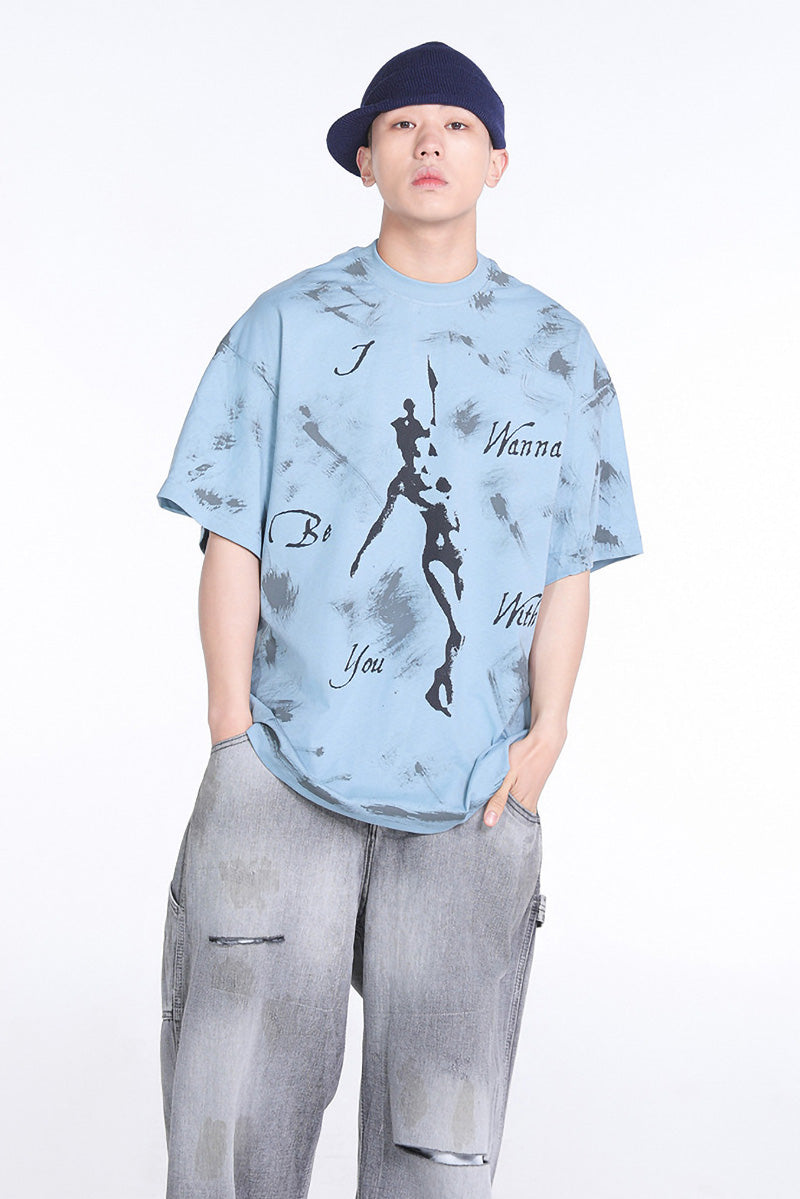 Gallery Dept.Mud Dyed Hand Painted Balenciaga Style T-Shirts