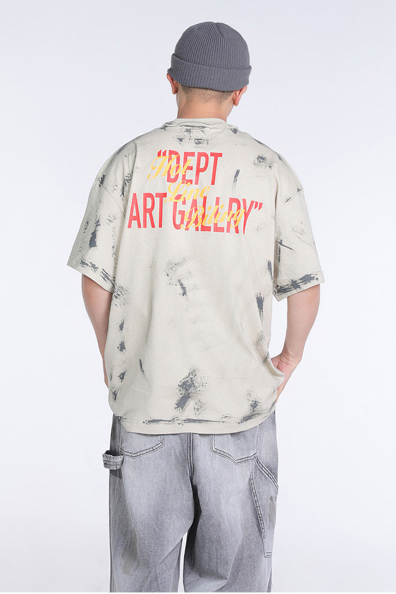 Gallery Dept.Mud Dyed Hand Painted Balenciaga Style T-Shirts