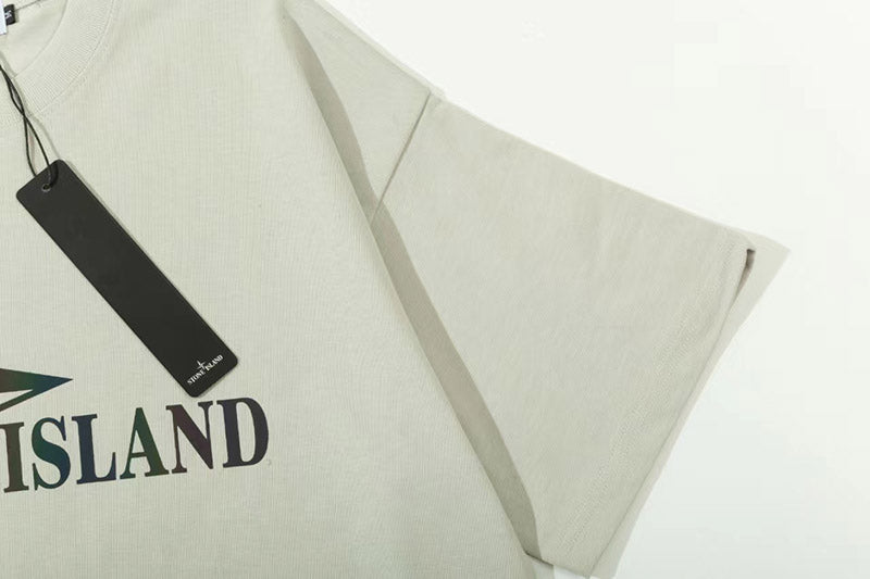 STONE ISLAND Cotton Logo Print T-Shirt