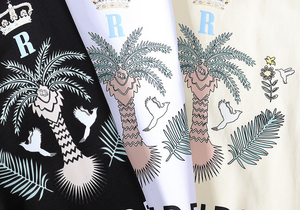 RHUDE island coconut tree print T-Shirts