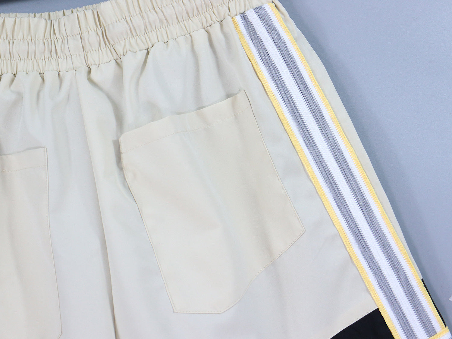 RHUDE Letter Embroidered Stripe Color Block Elastic Shorts