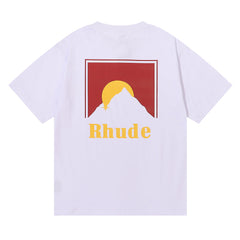 RHUDE Lettering Sunset Graphic T-Shirt Wine red