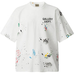 GALLERY DEPT. Paint-Splattered Logo-Print Cotton-Jersey T-Shirt