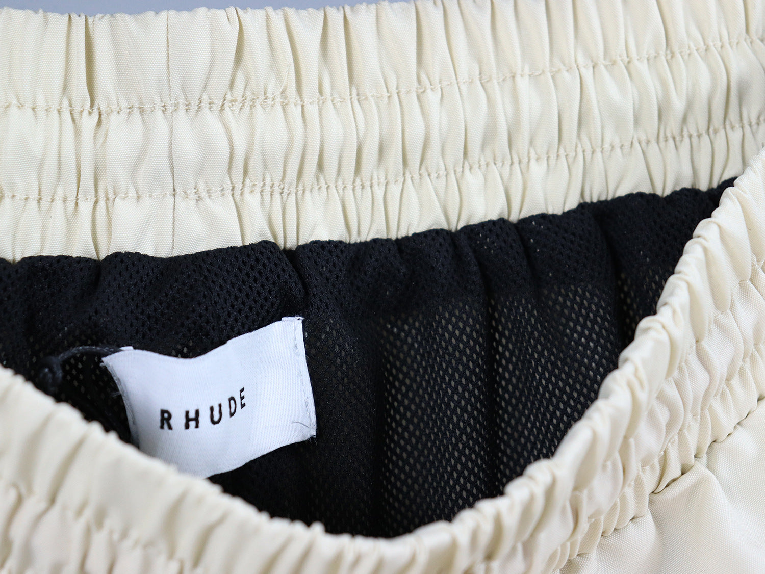 RHUDE Letter Embroidered Stripe Color Block Elastic Shorts