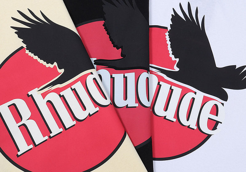 RHUDE Black dove lettering print T-Shirts