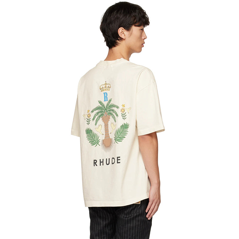 RHUDE island coconut tree print T-Shirts