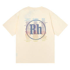 RHUDE micro-logo letter racing print T-shirt