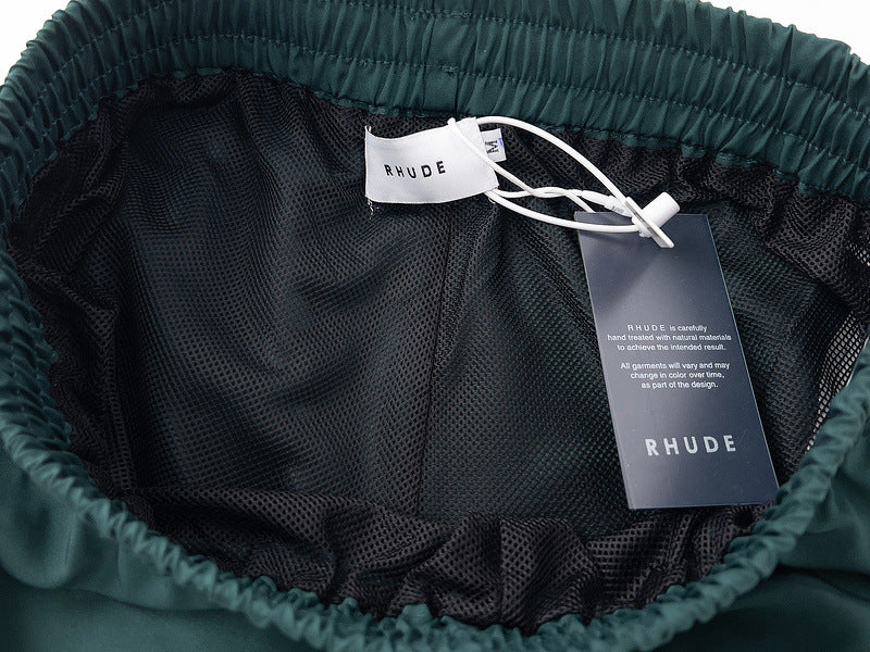 RHUDE track shorts logo embroidered board shorts