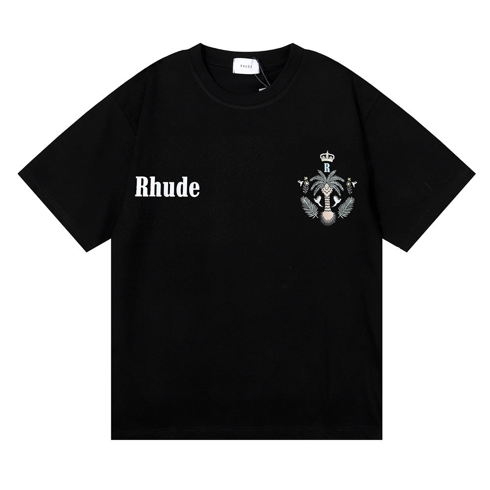 RHUDE island coconut tree print T-Shirts