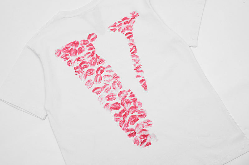 VLONE Sweet girly pink lip print T-shirts