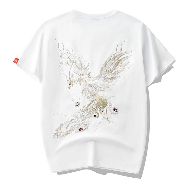 Chinese style men's phoenix embroidery shirt