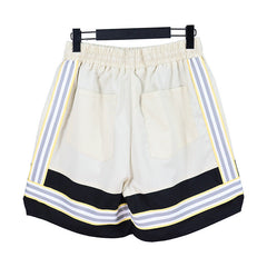 RHUDE Letter Embroidered Stripe Color Block Elastic Shorts