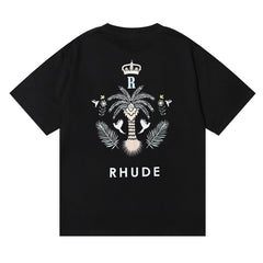 RHUDE island coconut tree print T-Shirts