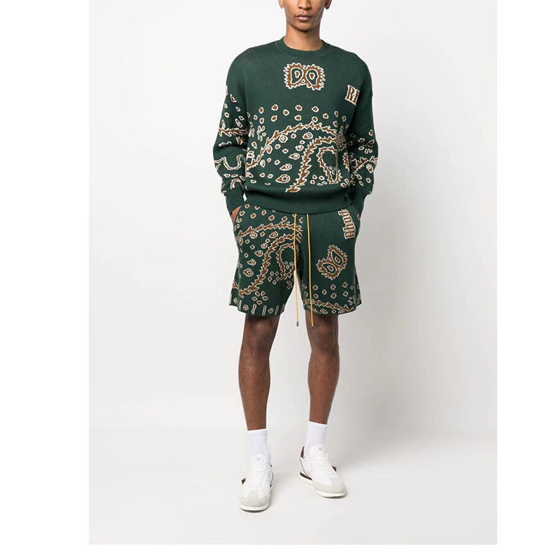 RHUDE Alphabet cashew jacquard jersey shorts