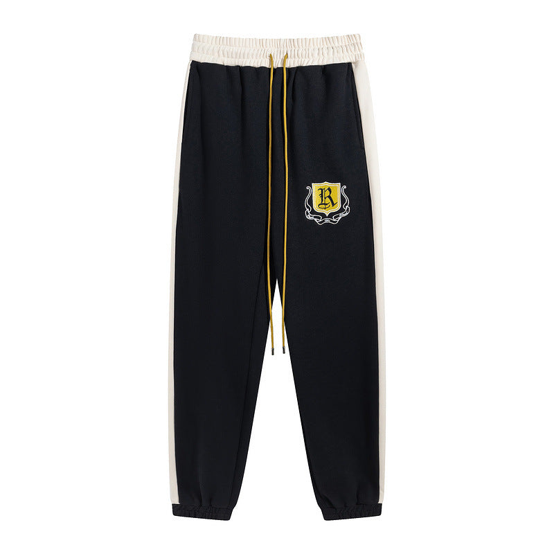 RHDUE color-block embroidered drawstring track pants