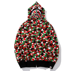 Bape Multicolor camouflage shark Hoodie