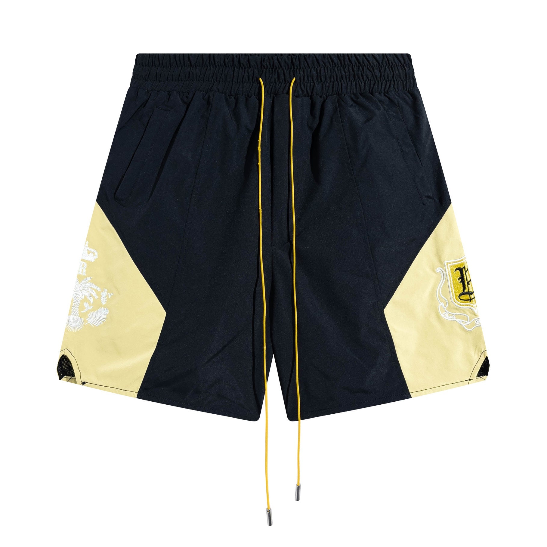 RHUDE Micro Logo Embroidered Colorblock Beach Track Shorts