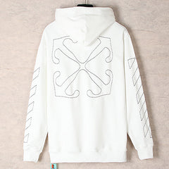 OFF WHITE Embroidered Arrow Pattern Hoodies