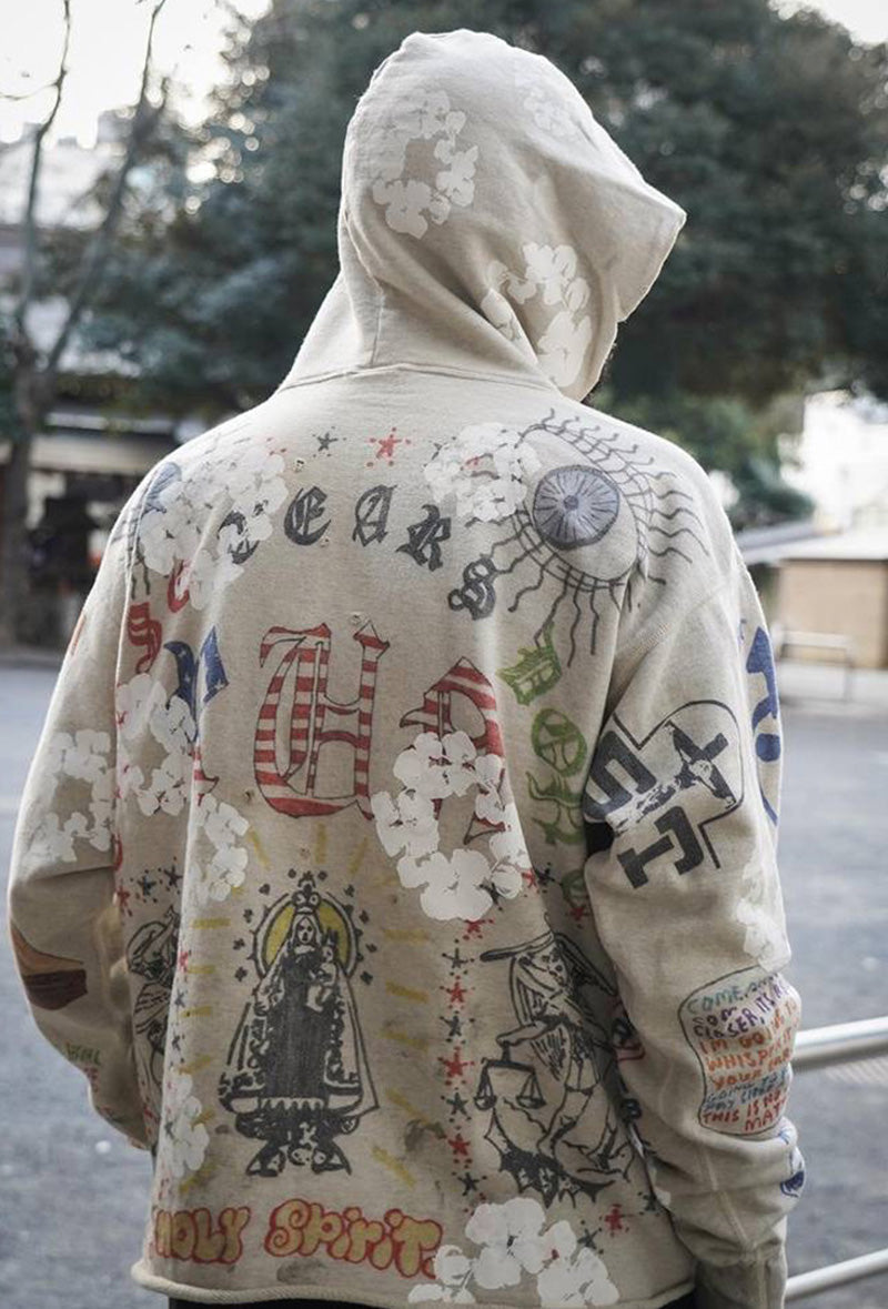 Denim Tears x SAINT MICHAEL kapok graffiti print Hoodies