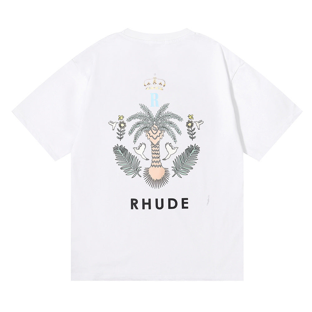 RHUDE island coconut tree print T-Shirts
