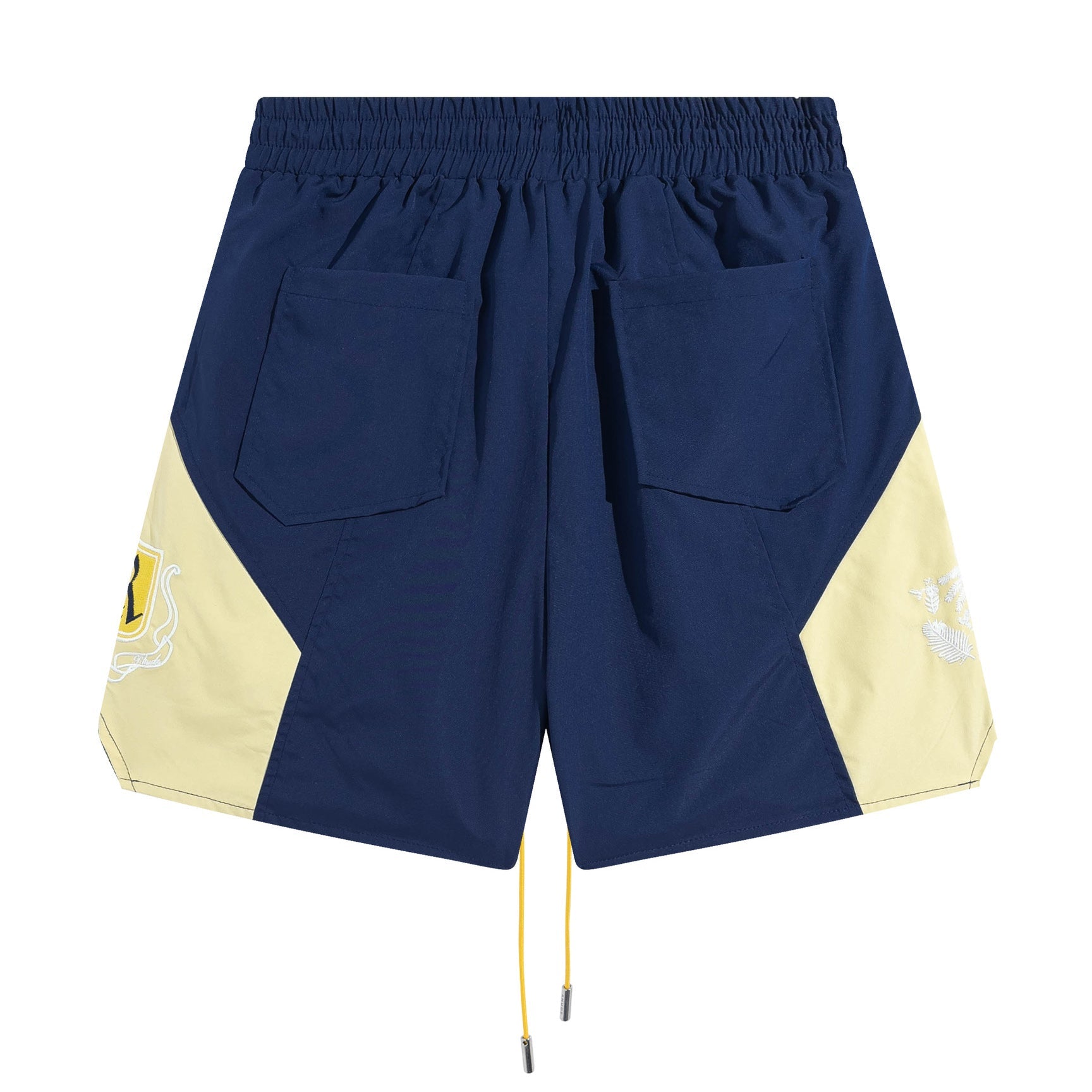 RHUDE Micro Logo Embroidered Colorblock Beach Track Shorts