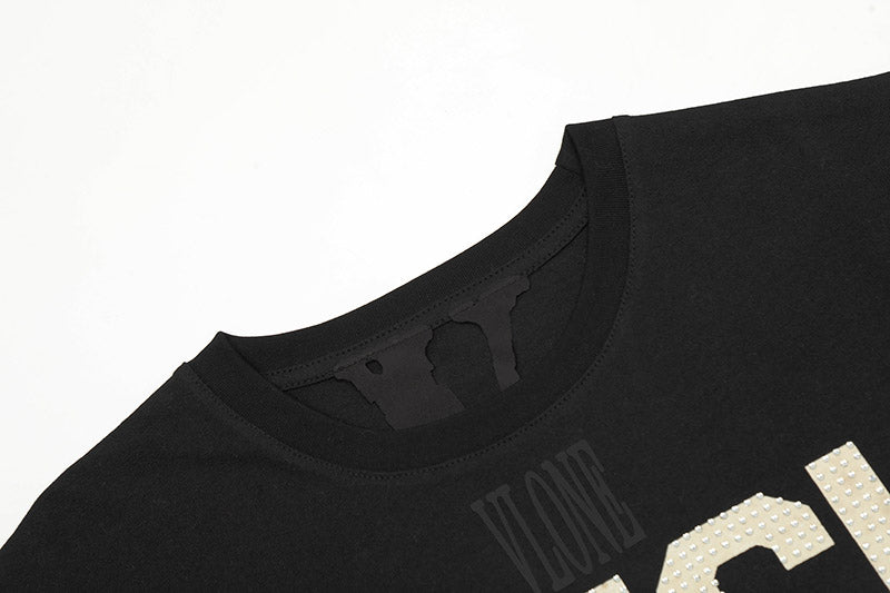 VLONE Cartoon graphic studded letter T-shirts