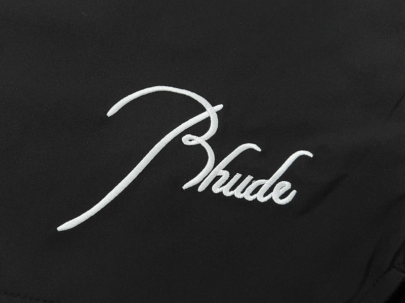 RHUDE track shorts logo embroidered board shorts