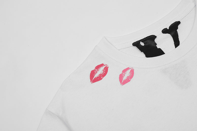 VLONE Sweet girly pink lip print T-shirts