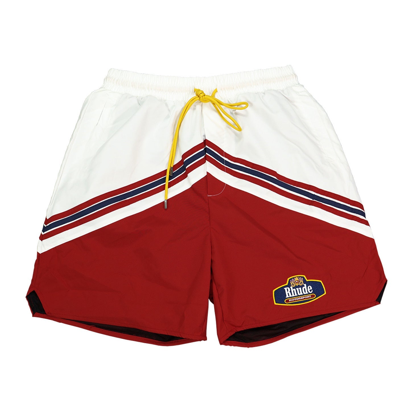 RHUDE embroidered stripe color block casual shorts