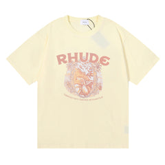 RHUDE letter wheat ear fruit print T-shirts